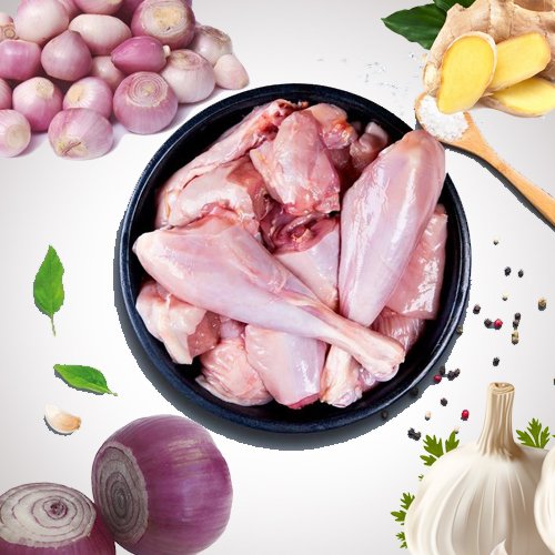 Cleaned Chicken- 1KG With Cleaned Veg (Chicken Ulli Thoran) 