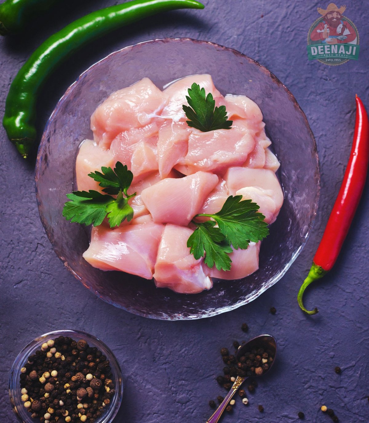 Boneless chicken cubes